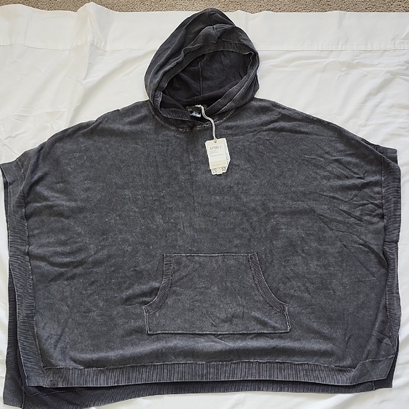 Barefoot Dreams Sweaters - Barefoot Dreams Faded Black Sunbleached Poncho